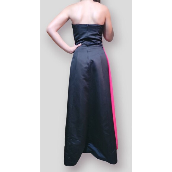 Forever Yours Formal Long Dress Prom Size 4 Black With Pink Strapless - Picture 4 of 9